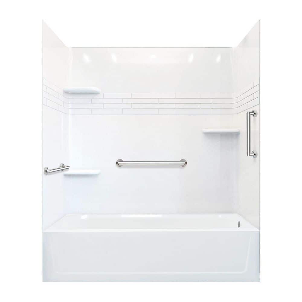 MUSTEE Topaz 60 in. L x 30 in. W x 74.75 in. H Rectangular Tub/ Shower