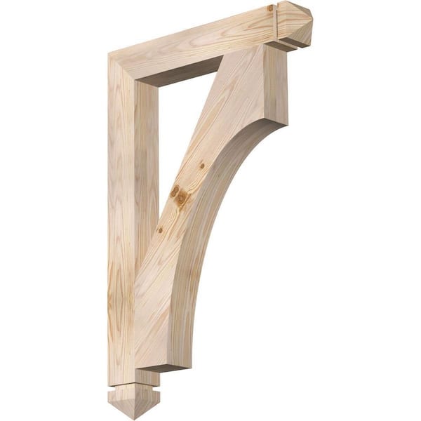 Ekena Millwork 3.5 in. x 36 in. x 24 in. Douglas Fir Westlake Arts and Crafts Smooth Bracket