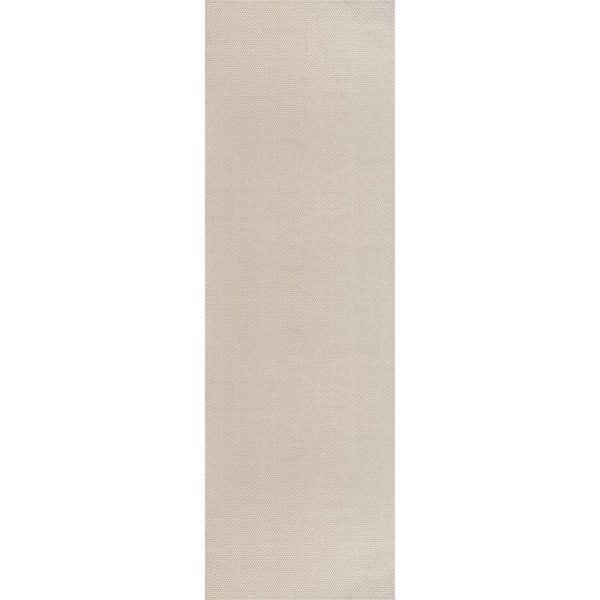 Terra Fiber Easy Jute Bone 2 ft. x 7 ft. Solid Indoor Outdoor Area Rug