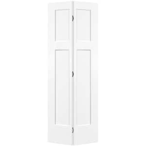 30 in. x 80 in. 3-Panel Winslow Hollow Core Ultra Pure White Molded Composite Bi-Fold Door