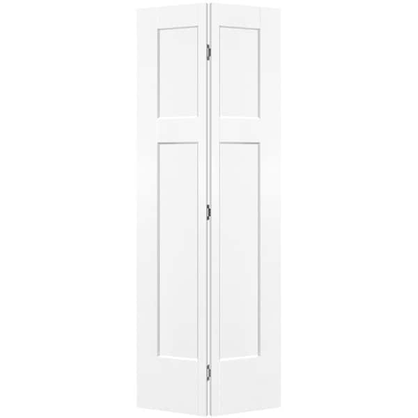 Masonite 30 in. x 80 in. 3-Panel Winslow Hollow Core Ultra Pure White Molded Composite Bi-Fold Door