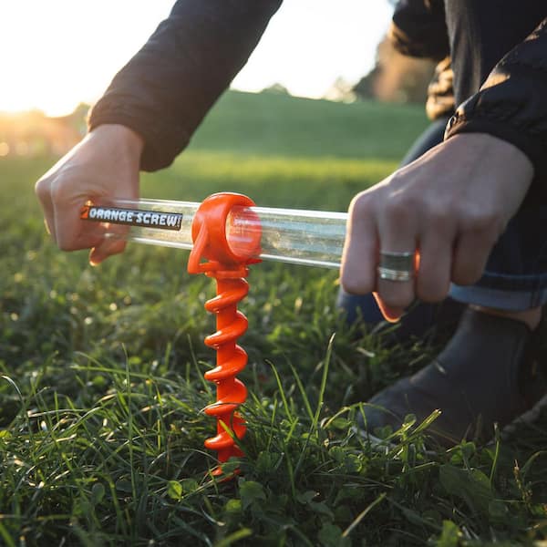 Nite Ize Orange Screw Ultimate Ground Anchor-Small-4 Pack-Bright