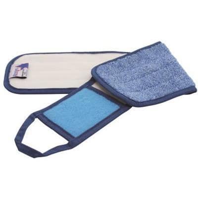 18 in. Microfiber Wet Mop Pad with Scrub Flap Blue