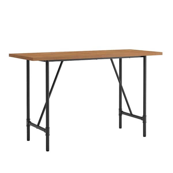 SAUDER Iron City 35.433 in. H Checked Oak Table