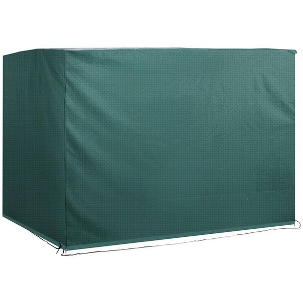 Outsunny 3-Seater 85 in. x 61 in. x 59 in. Dark Green Patio Swing Cover, Outdoor Garden Furniture Protection Hammock Cover