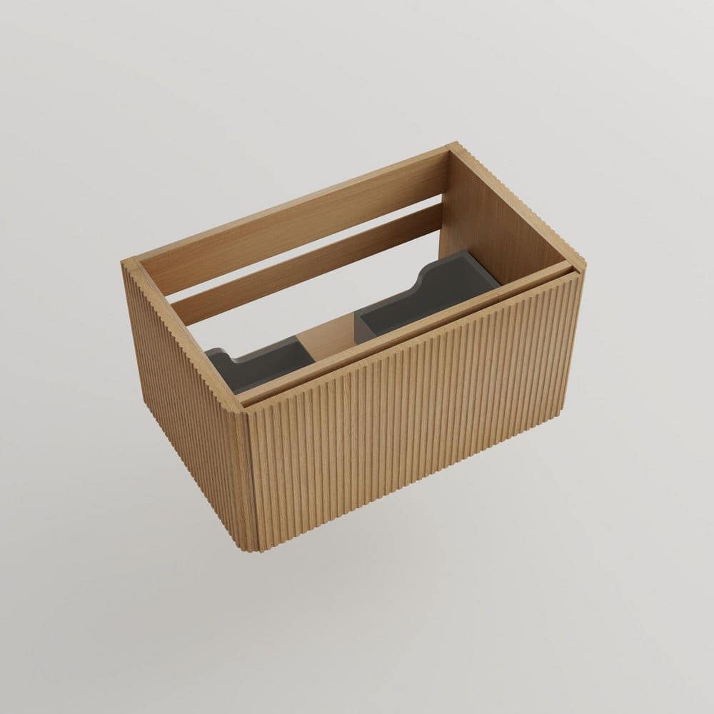 Blair Modern 29.4 in. Floating Striped Bath Vanity Cabinet without Top in Oak with Drawer price history on PriceWatchPro