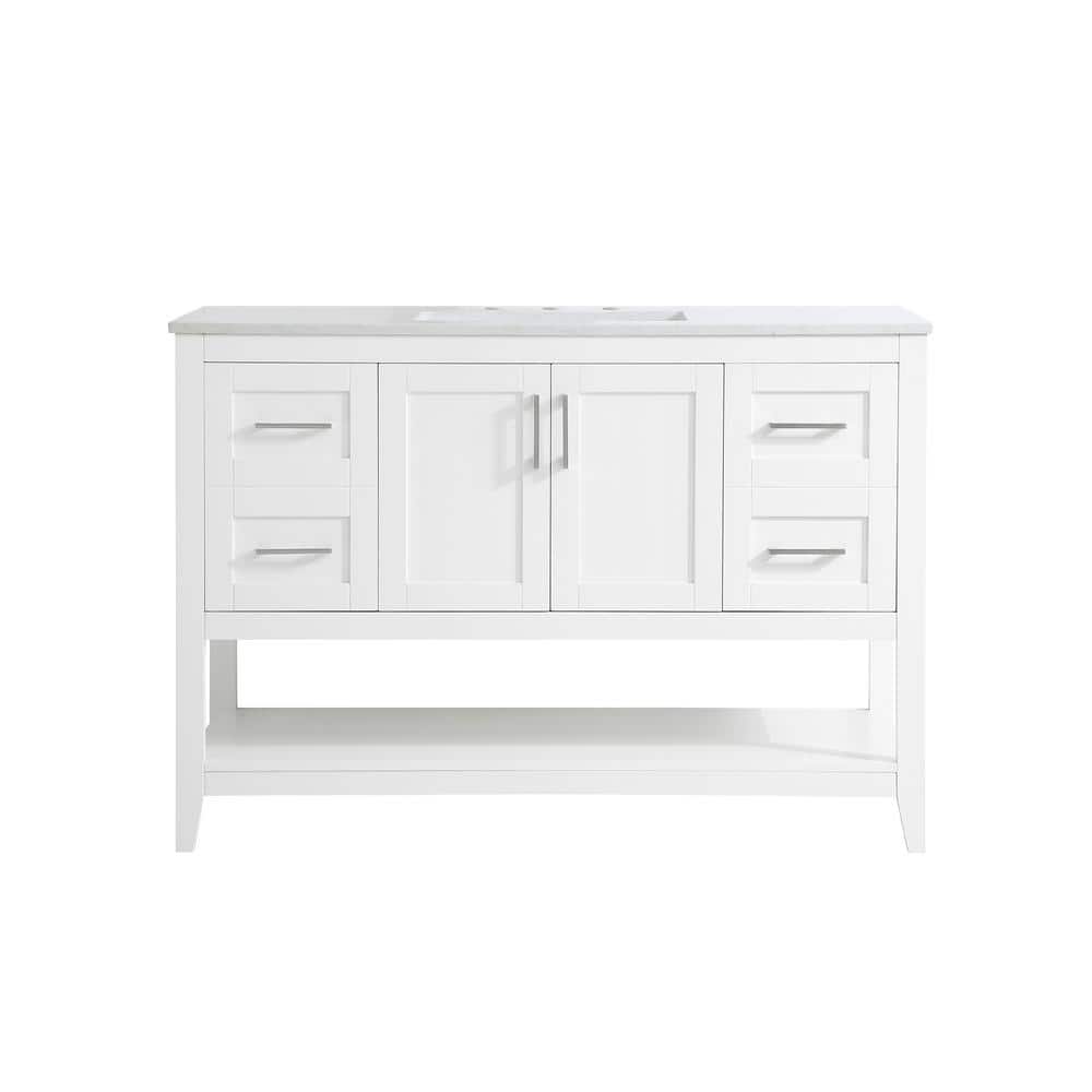 Timeless Home 48 in. W x 22 in. D x 34 in. H Single Bathroom Vanity in Whit
