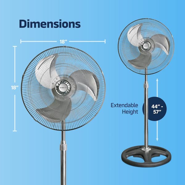 The Plumber's Choice 18 in. 3-Fan Speed High-Velocity Metal Stand