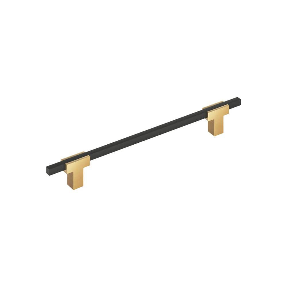 Urbanite 7-9/16 in. (192mm) Center-to-Center Modern Champagne Bronze/Matte Black Bar Cabinet Pull price history on PriceWatchPro