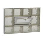 31 in. x 19.25 in. x 3.125 in. Frameless Bronze Wave Pattern Vented Glass Block Window