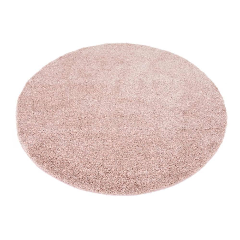 Calabasas Chic Pink Round Shag Area Rug for Kids