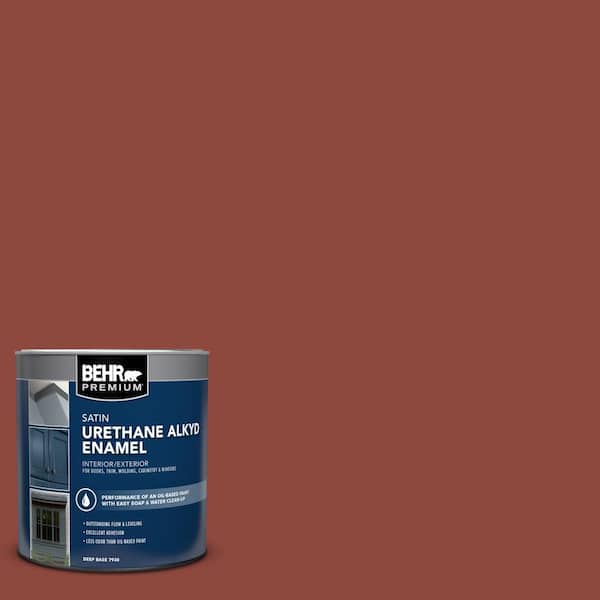 1 qt. #PFC-10 Deep Terra Cotta Satin Enamel Urethane Alkyd Interior/Exterior Paint