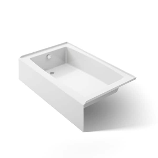 Entity 60 in. x 36 in. Soaking Bathtub with Left Drain in White