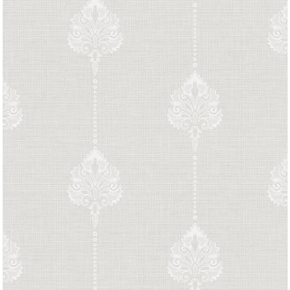 56 sq. ft. Metallic Moonstone Rudyard Striped Damask Unpasted Paper Wallpaper Roll price history on PriceWatchPro