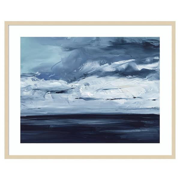 Amanti Art Moonlit Ocean II by Ethan Harper 41 in. W x 33 in. H. Wood Framed Wall Art Print Framed in Brown