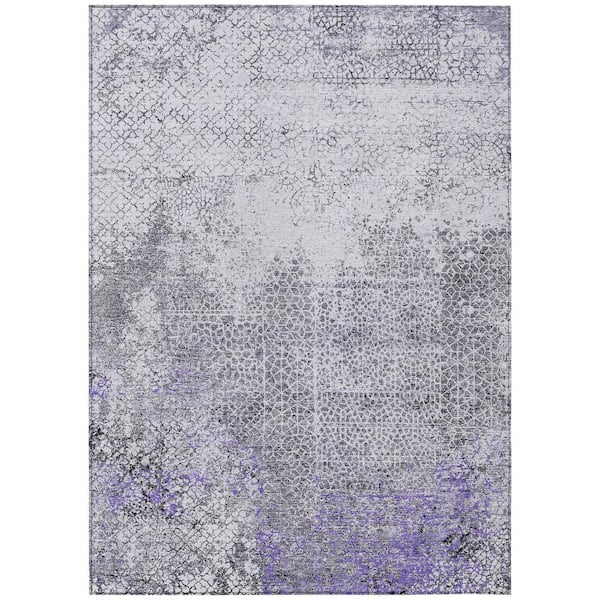 Chantille Machine Washable Indoor/Outdoor Abstract ACN2743 Purple 5 ft. x 7 ft. 6 in. Area Rug