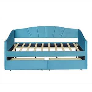 42.5 in. W Blue Twin Daybed with Drawers
