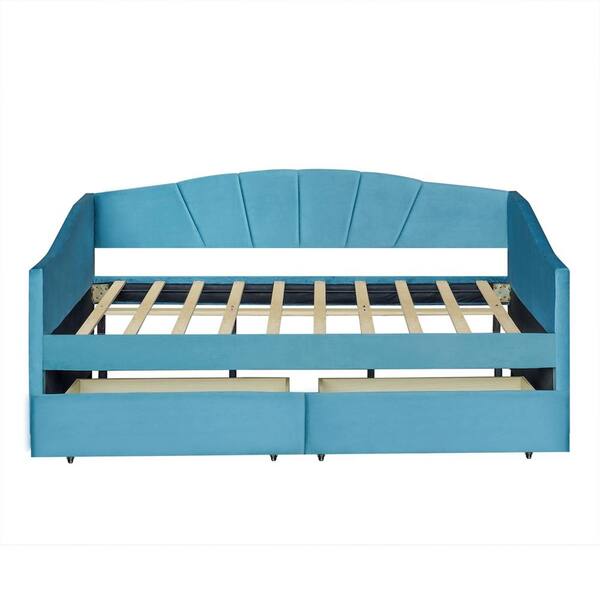 Zjoyee 42.5 in. W Blue Twin Daybed with Drawers LYLP000312AAC The Home Depot