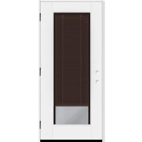 Legacy 28 in. x 77 in. Full Lite Clear Glass Mocha MB RHOS Primed Unfinished Fiberglass Prehung Door w/4-9/16 in. Jamb