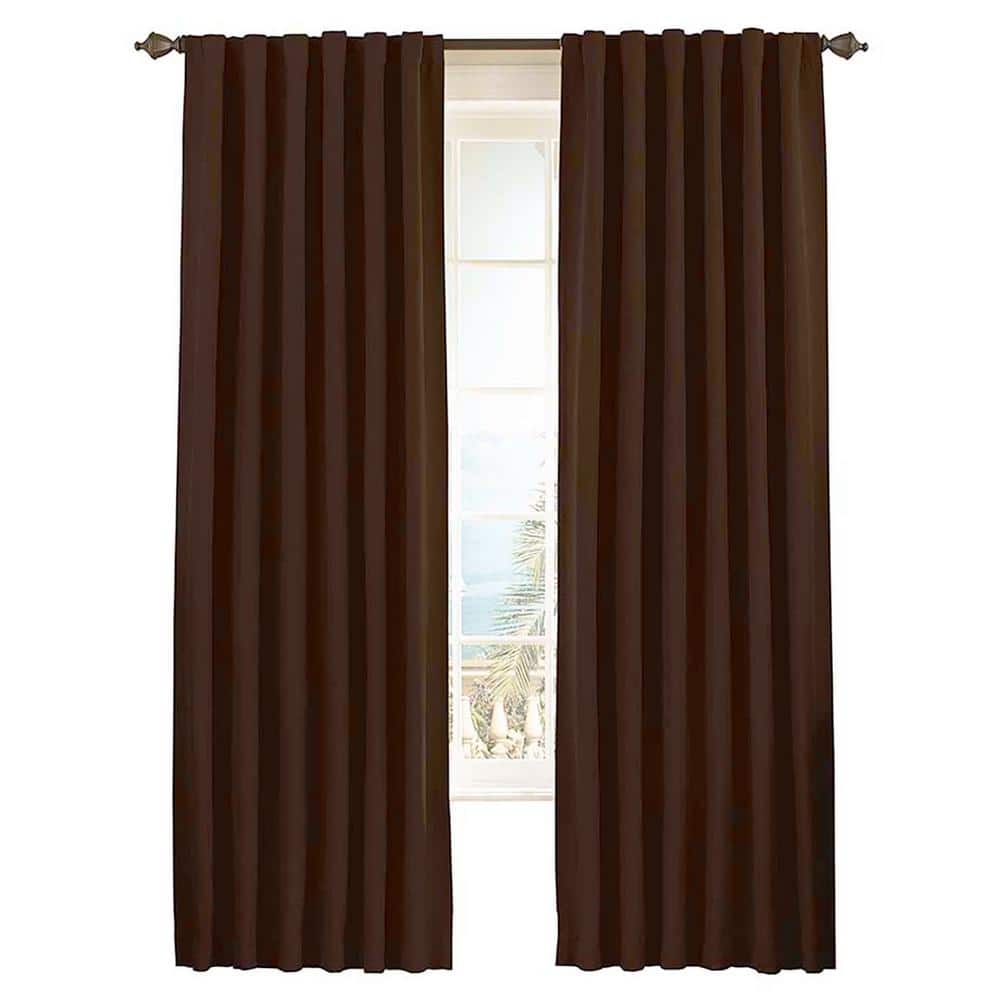 Eclipse Espresso Rod Pocket Blackout Curtain - 52 in. W x 84 in. L