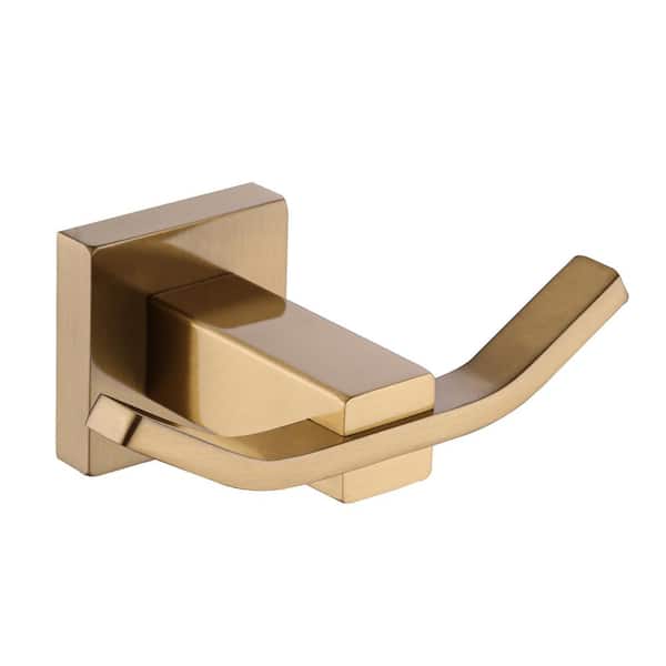 ARCORA Brushed Gold J-Hook Double Robe/Towel Hook in Stainless Steel