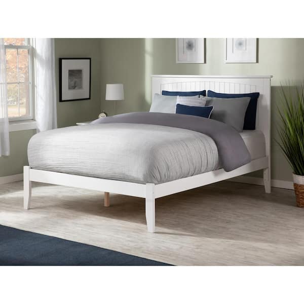 AFI Nantucket Queen Platform Bed with Open Foot Board in White ...