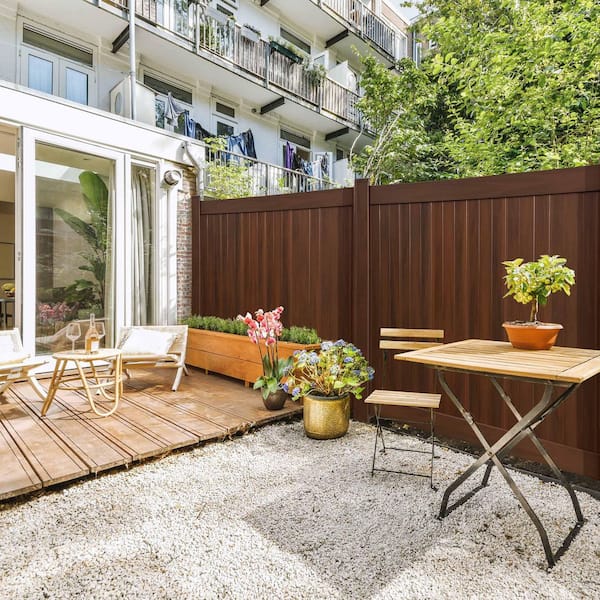 5 in. x 5 in. x 8 ft. Woodgrain Vinyl Hickory Fence Post