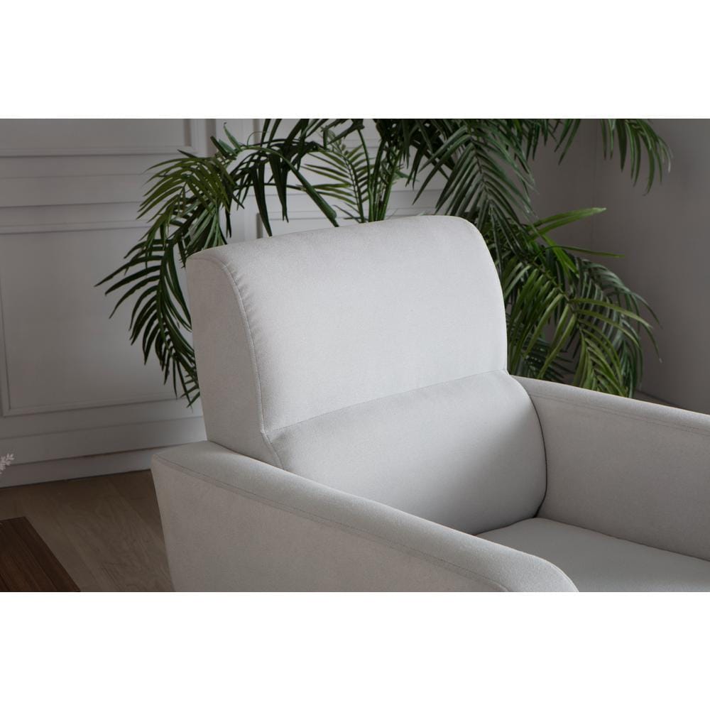 Modern Light Gray Metal Accent Chair with Storage
