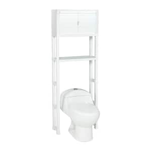 18.50 in. W x 31.48 in. H x 18.89 in. D White Over The Toilet Storage with 1 Shelf and 2 Doors