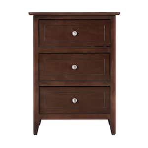 Daniel 3-Drawer Cappuccino Nightstand (25 in. H x 15 in. W x 19 in. D)