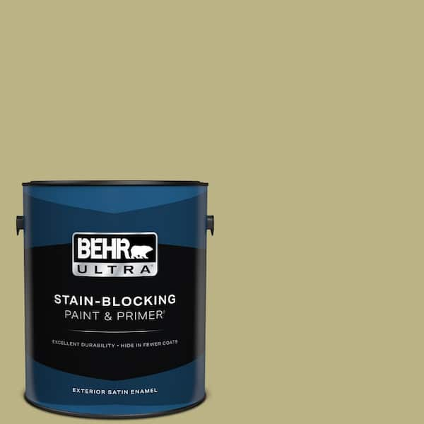 BEHR ULTRA 1 gal. #390F-5 Ryegrass Satin Enamel Exterior Paint & Primer