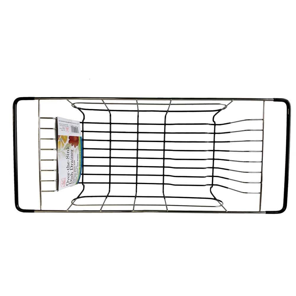 Stainless Steel Over-the-Sink Dish Drainer with Cushioned Coating