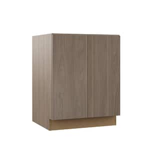 Designer Series Edgeley Assembled 27x34.5x23.75 in. Full Height Door Base Kitchen Cabinet in Driftwood