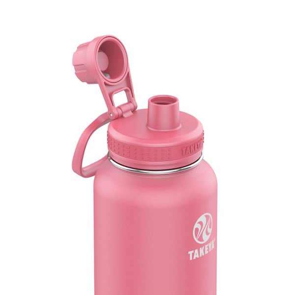 Hydrapeak Active Flow 32 oz. Blush Triple Insulated Stainless Steel Water Bottle with Straw Lid