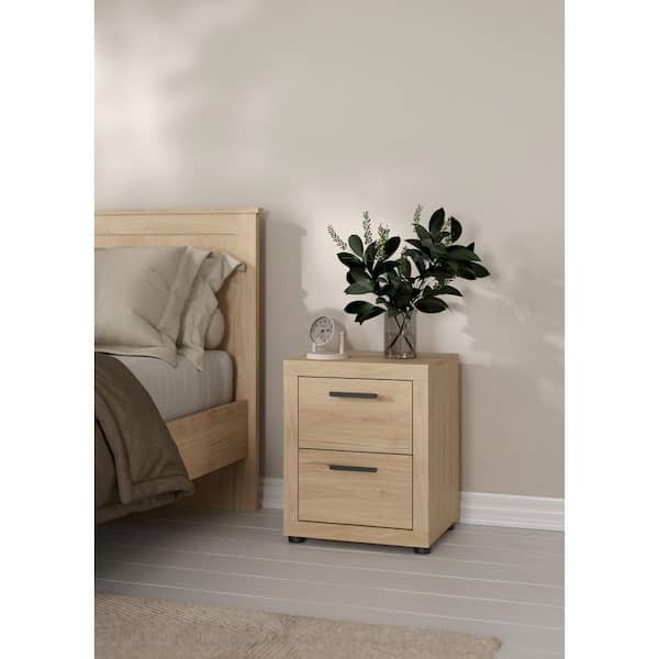 Mira Jackson Hickory 2 Drawer 18.35 in. W Nightstand