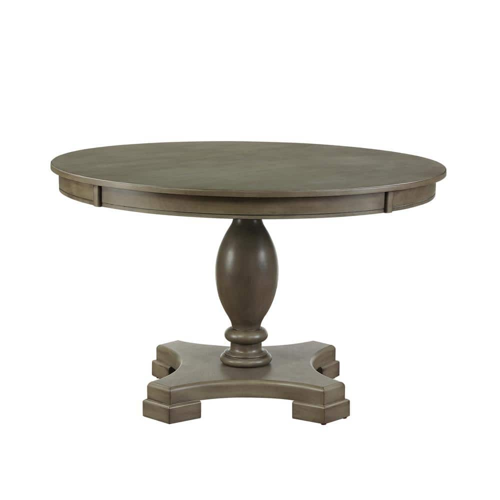 Acme Furniture Gray Oak Waylon Dining Table with Single Pedestal