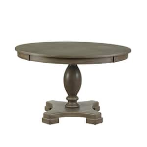 Gray Oak Waylon Dining Table with Single Pedestal