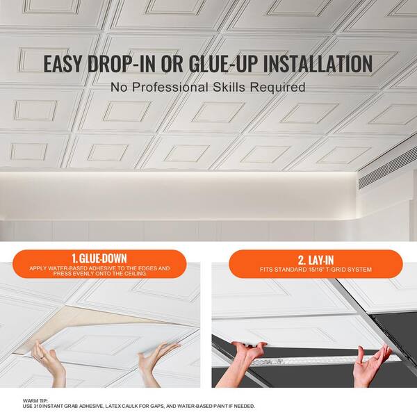 Genesis 48-in x 24-in Smooth Pro White Smooth 15/16-in Drop Ceiling TIles Genesis 48-in x 24-in Smooth Pro White Smooth 15/16-in Drop Ceiling TIles