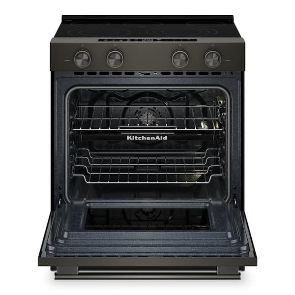 30 in. 5 Element Slide-In Electric Range in Black Ore wih EvenHeat Hyper Element
