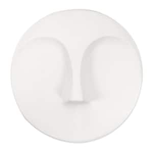10 in. Matte White Matte White Round Face Wall Sculpture