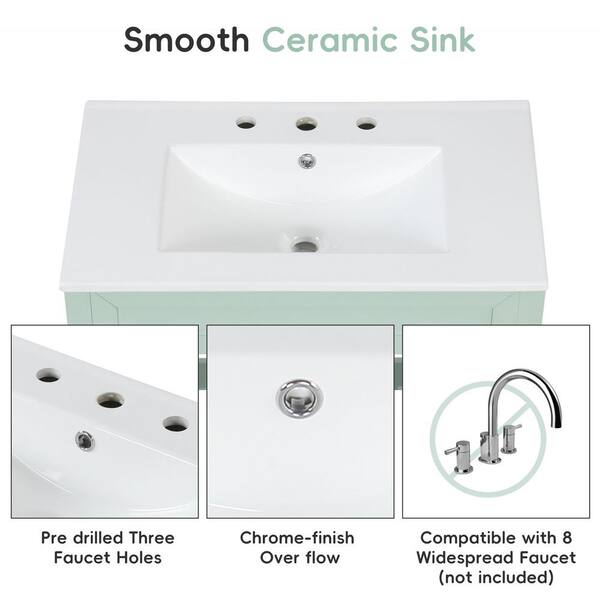 Tenleaf 30 in. W Single Sink Freestanding Bath Vanity in