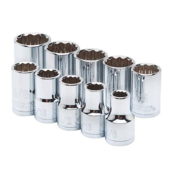 Husky 1/2 in. Drive SAE Socket Set (10-Piece)