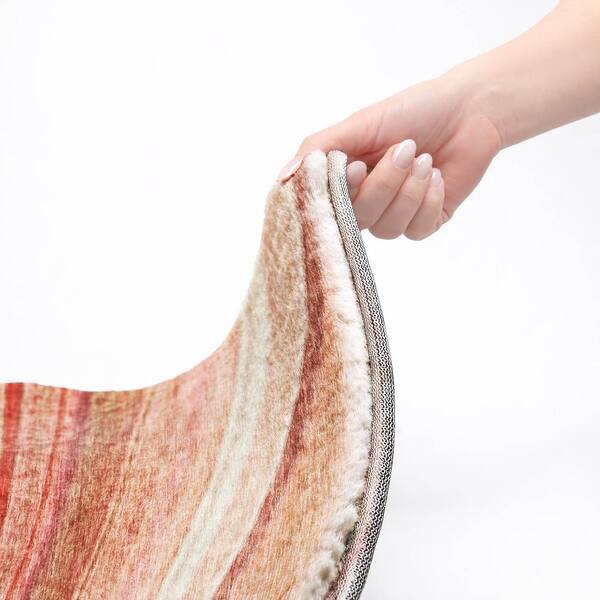 Dream Shag Premium Machine Washable Abstract ADS585 Terracotta 3 ft. x 5 ft. Area Rug