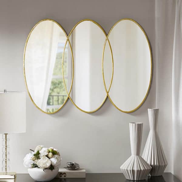Miscool Anky 40 in. W x 30 in. H Iron Framed Oval Decorative Accent Wall Mirror