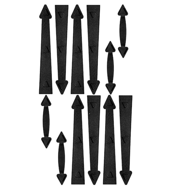 Magnetic Garage Door Decorative Hinges Handles Hardware Kit High-Quality ABS Rust Iron Finish Black 2-Pack