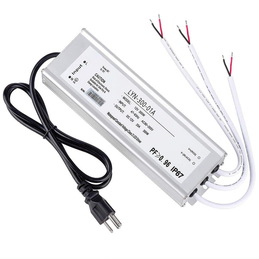 LED Driver 300 Watts 25A Waterproof IP67 Power Transformer Adapter 12V DC With 3-Pin Plug For Outdoor Lighting price history on PriceWatchPro