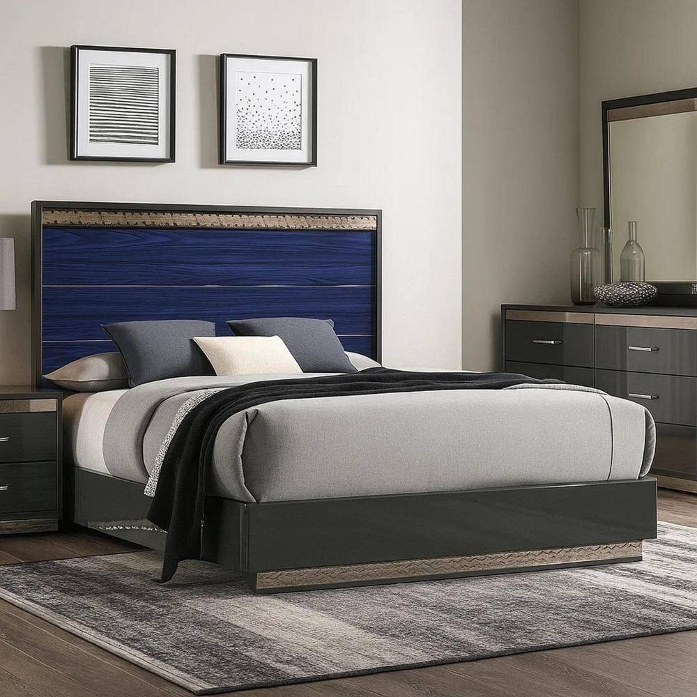 Cote Gray Wood Frame King Panel Bed with Transitional Panel Design price history on PriceWatchPro
