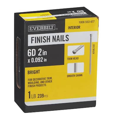 2 in. x 6D Bright Non-Collated Finishing/Casing Nails 1 lb. (239-Count)