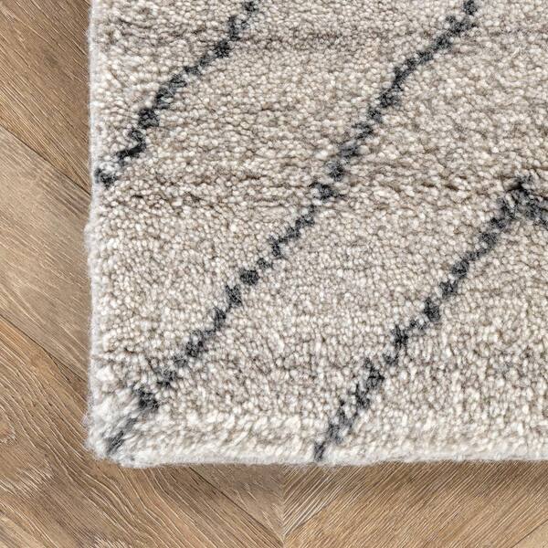 Clearance! 6x9ft Beige Wool Carpets Flooring Hand Knotted Area