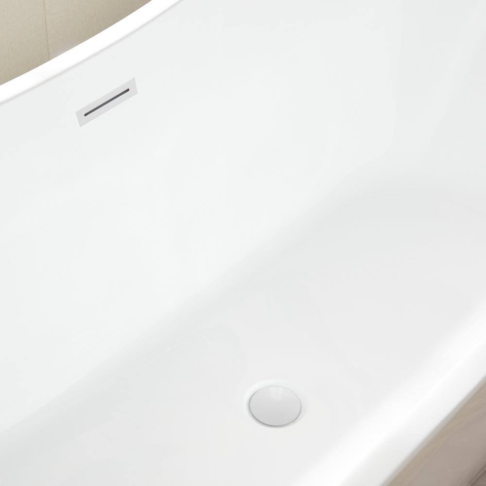 Ophelia 71" Pure White Freestanding Acrylic Soaking Bathtub